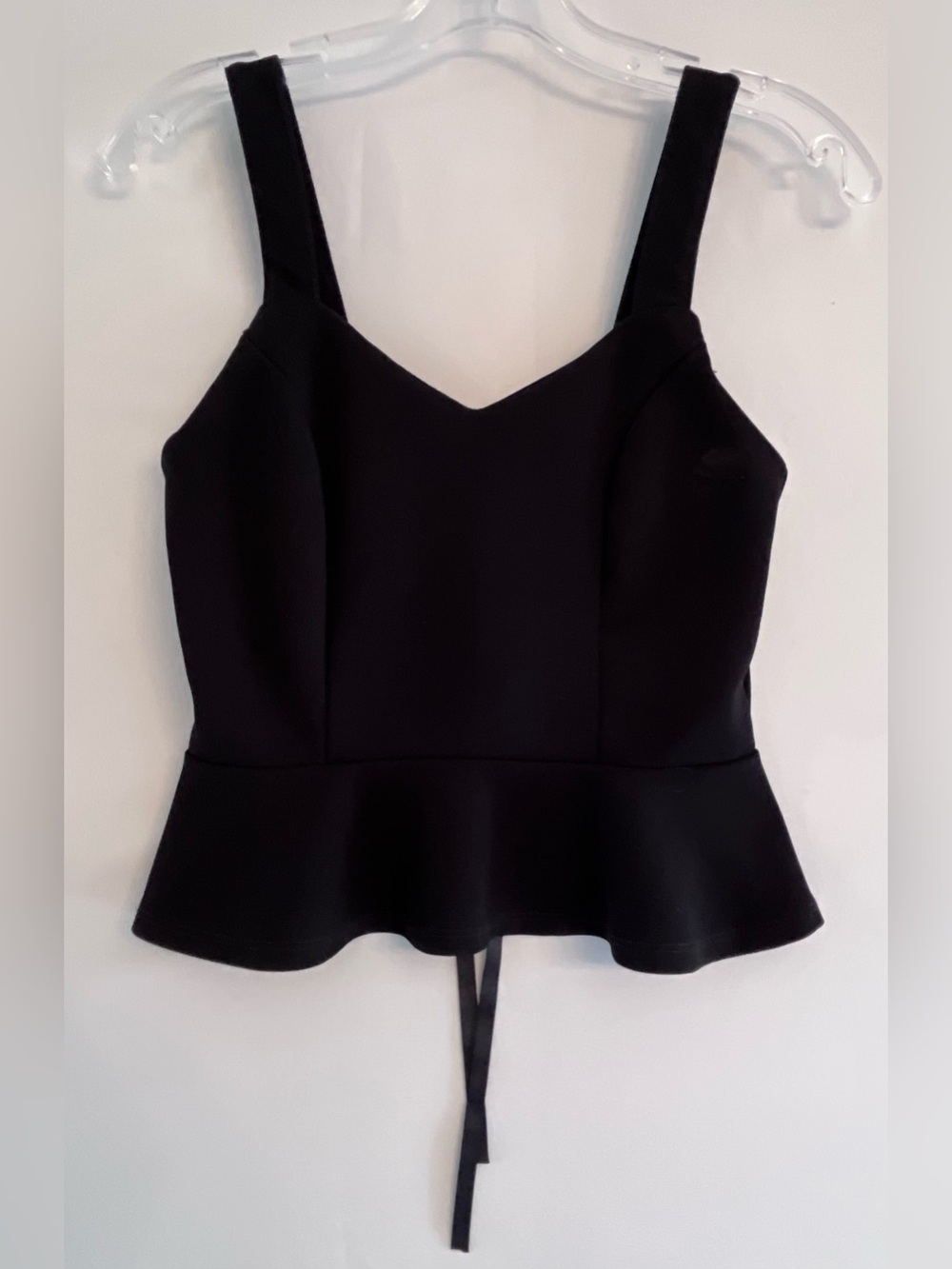 YaYa & co. Black Lace Up Corset Peplum Tank Top S